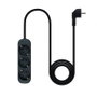 Nanocable Regleta de 3 Tomas con Cable de 1,4 m, Negra
